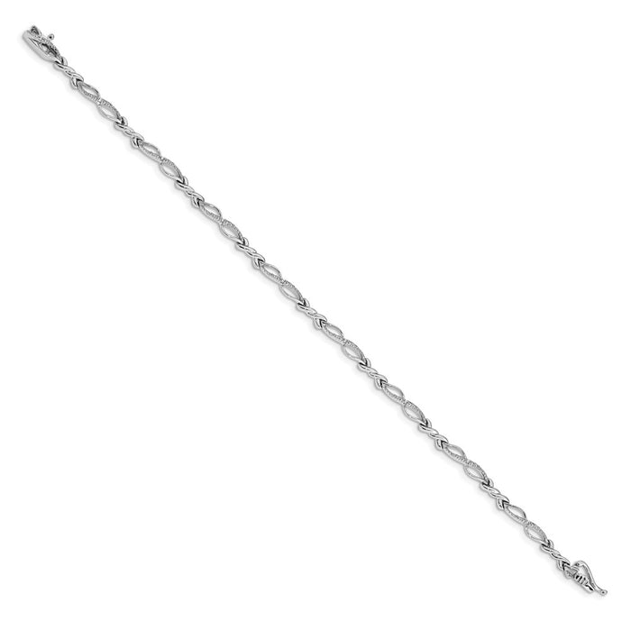 Buy 14K White Gold Diamond Tennis Bracelet - Stylish, 7.5 inches, Luxury Value!-2