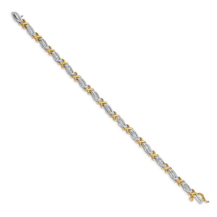 Exclusive 14K Two-Tone Baguette Diamond Bracelet | 1 Carat, Stylish Luxury-2