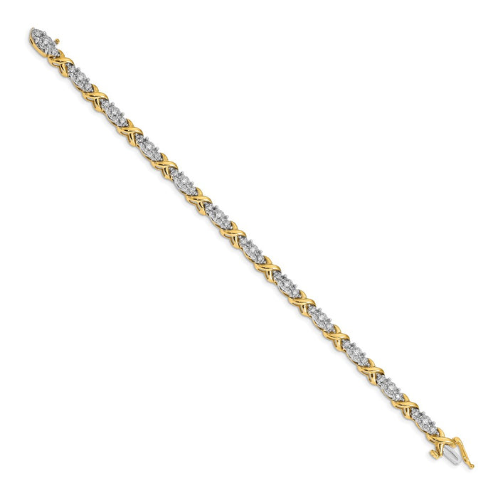 Shop Exclusive 14K Two-Tone Diamond X Design Bracelet - Stylish Luxury Jewelry-2