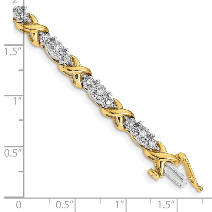 Shop Exclusive 14K Two-Tone Diamond X Design Bracelet - Stylish Luxury Jewelry-3