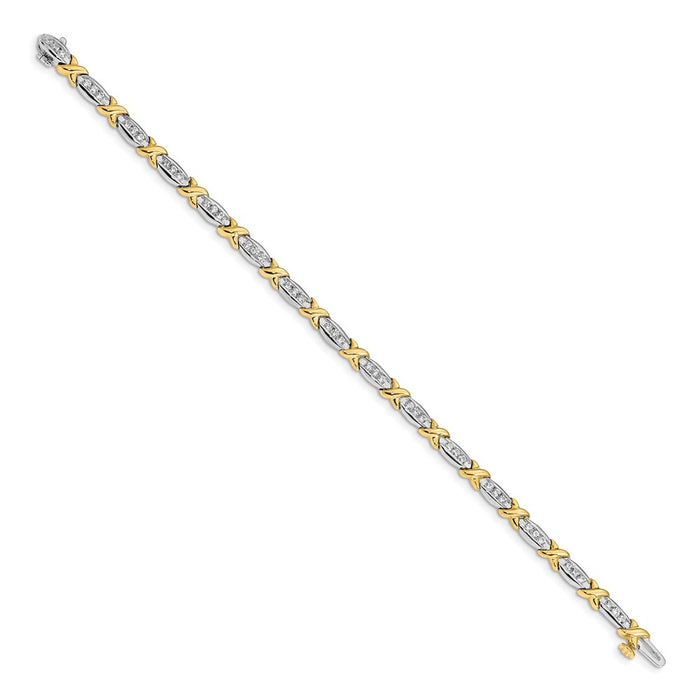 Exclusive 14K Two-Tone Polished Fancy Diamond Bracelet - 6.5 Inches, Stylish Value-2