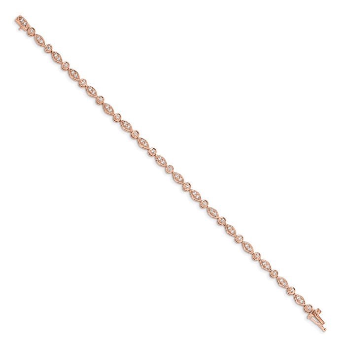 Exclusive 14K Rose Gold Diamond-Studded Bracelet - Stylish & Affordable Luxury-2