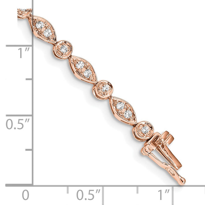 Exclusive 14K Rose Gold Diamond-Studded Bracelet - Stylish & Affordable Luxury-3