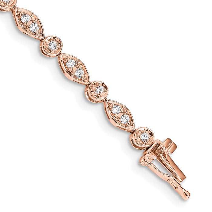 Exclusive 14K Rose Gold Diamond-Studded Bracelet - Stylish & Affordable Luxury-1