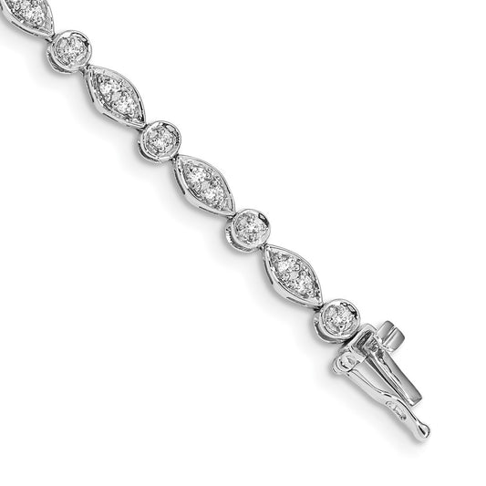 High-Quality 14K White Gold Diamond Tennis Bracelet - Stylish & Affordable!