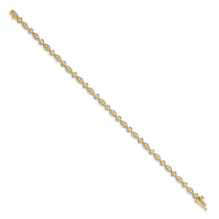 High-Quality 14K Yellow Gold Diamond-Studded Bracelet - Stylish & Affordable!-2