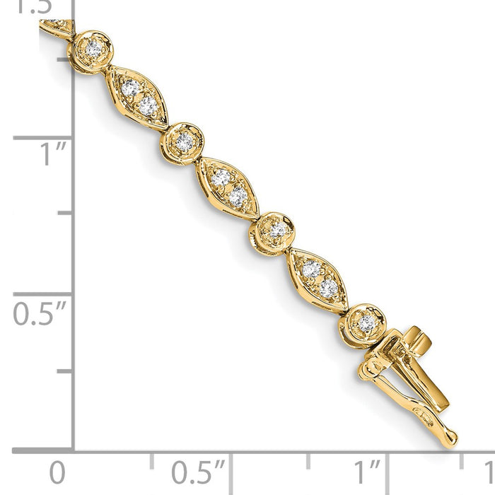 High-Quality 14K Yellow Gold Diamond-Studded Bracelet - Stylish & Affordable!-3