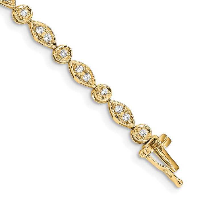 High-Quality 14K Yellow Gold Diamond-Studded Bracelet - Stylish & Affordable!-1