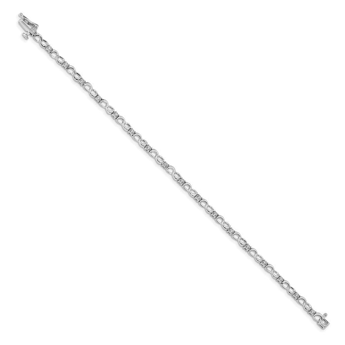 Exclusive 14K White Gold Diamond Infinity Link Bracelet - Stylish & Affordable-2