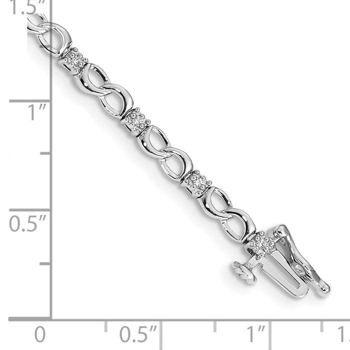 Exclusive 14K White Gold Diamond Infinity Link Bracelet - Stylish & Affordable-3