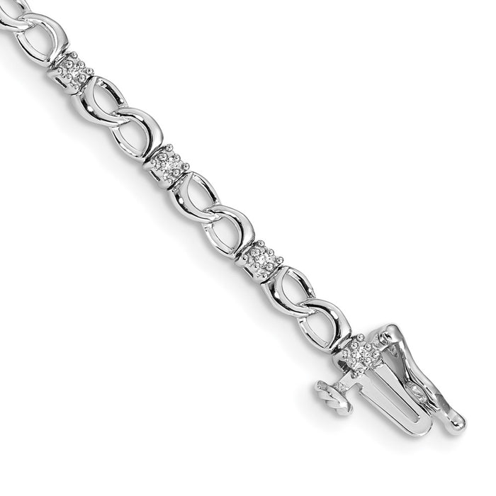 Exclusive 14K White Gold Diamond Infinity Link Bracelet - Stylish & Affordable-1