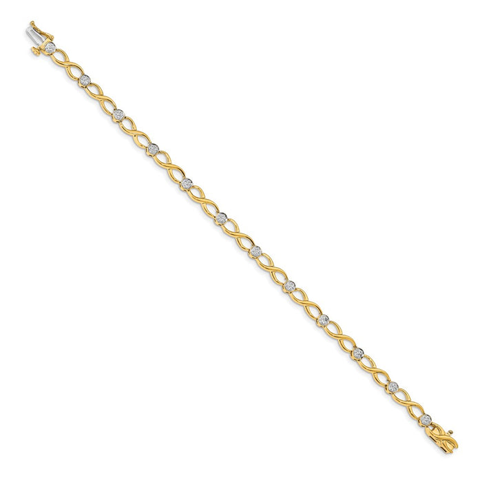 Exclusive 14K Gold Diamond Infinity Bracelet - Stylish Luxury at Great Value-2