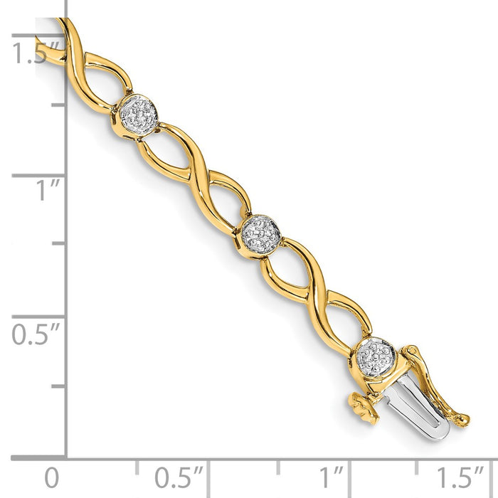 Exclusive 14K Gold Diamond Infinity Bracelet - Stylish Luxury at Great Value-3
