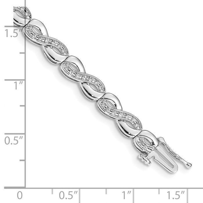 High-quality 14K White Gold Diamond Infinity Bracelet - Stylish & Affordable-3