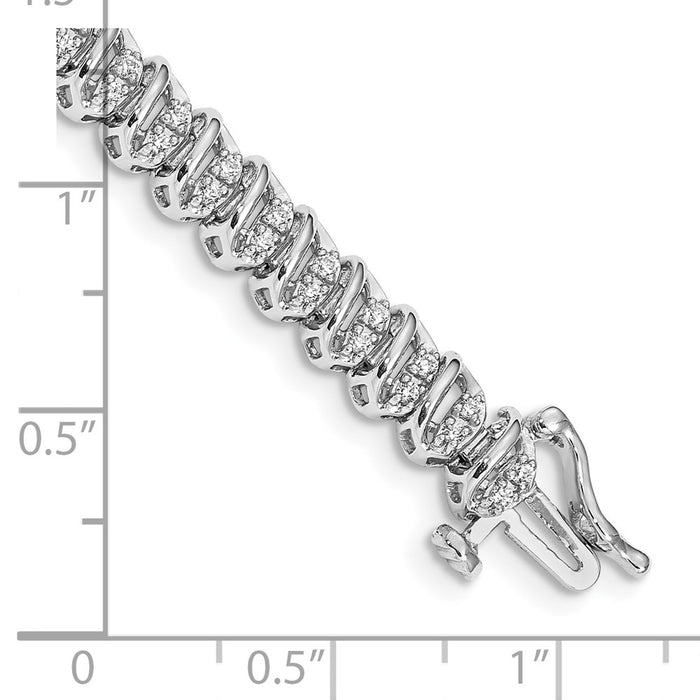 Shop Exclusive 14K White Gold Diamond Elegance Bracelet - Stylish & Affordable!-3