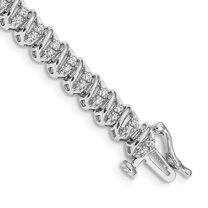 Shop Exclusive 14K White Gold Diamond Elegance Bracelet - Stylish & Affordable!-1