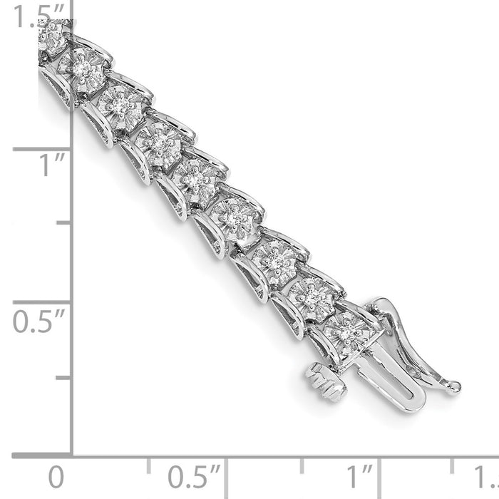 High-Quality 14K White Gold Diamond Elegance Bracelet - Stylish & Affordable!-3