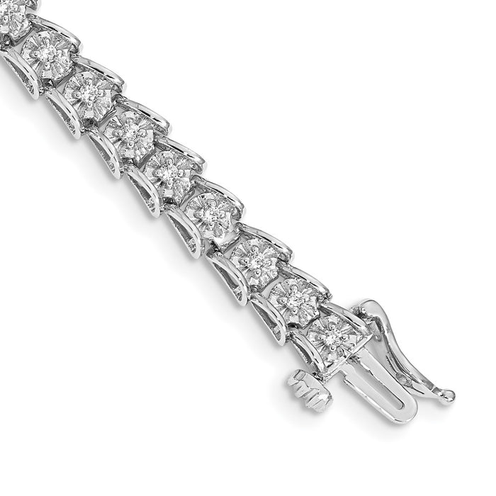 High-Quality 14K White Gold Diamond Elegance Bracelet - Stylish & Affordable!-1