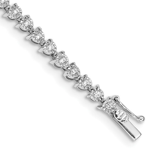 High-Quality 14K White Gold Diamond Tennis Bracelet - Stylish Luxury Value!