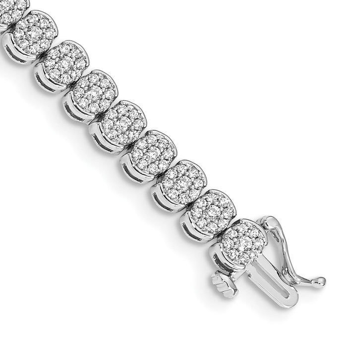 High-Quality 14K White Gold Diamond Tennis Bracelet - Stylish & Affordable!-1