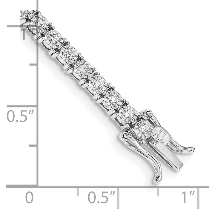 Buy Stylish 14K White Gold Diamond Bracelet, 7.5", Illusion Setting, Luxury-4