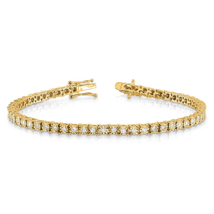 Exclusive 14K Diamond Bracelet with Illusion Setting - Stylish Luxury Jewelry-3