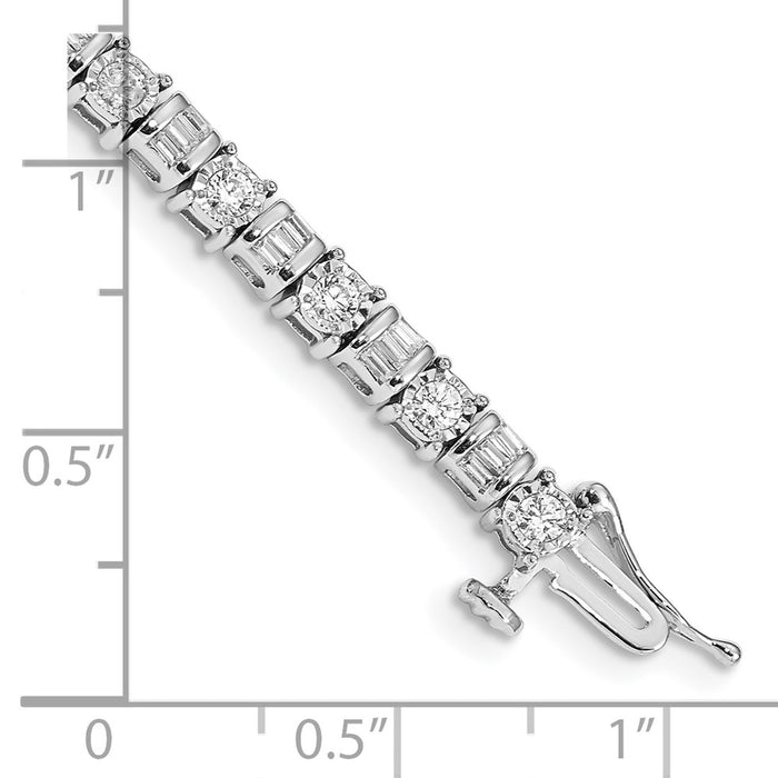 Buy Stylish 14K White Gold Diamond Tennis Bracelet - 7.5", 1.5 Carats, Luxury Design-3