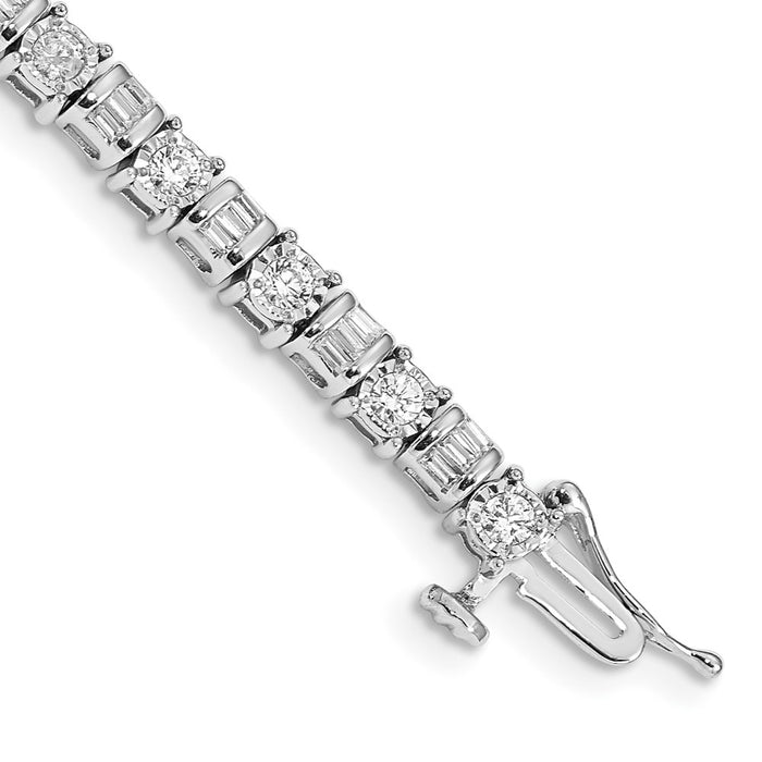 Buy Stylish 14K White Gold Diamond Tennis Bracelet - 7.5", 1.5 Carats, Luxury Design-1