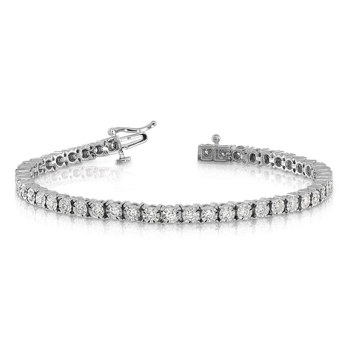 Order Stylish 14K White Gold Diamond Bracelet - Illusion Setting, Luxury Value-3