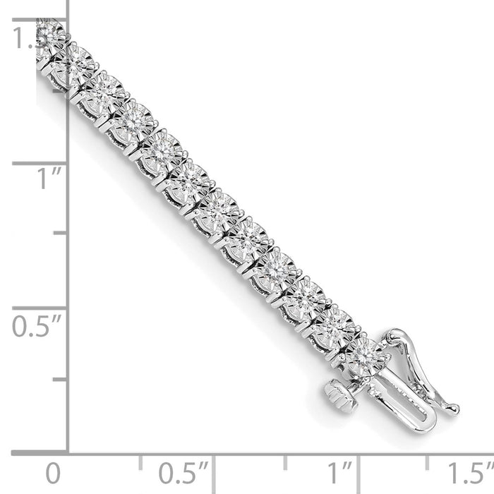 Order Stylish 14K White Gold Diamond Bracelet - Illusion Setting, Luxury Value-4