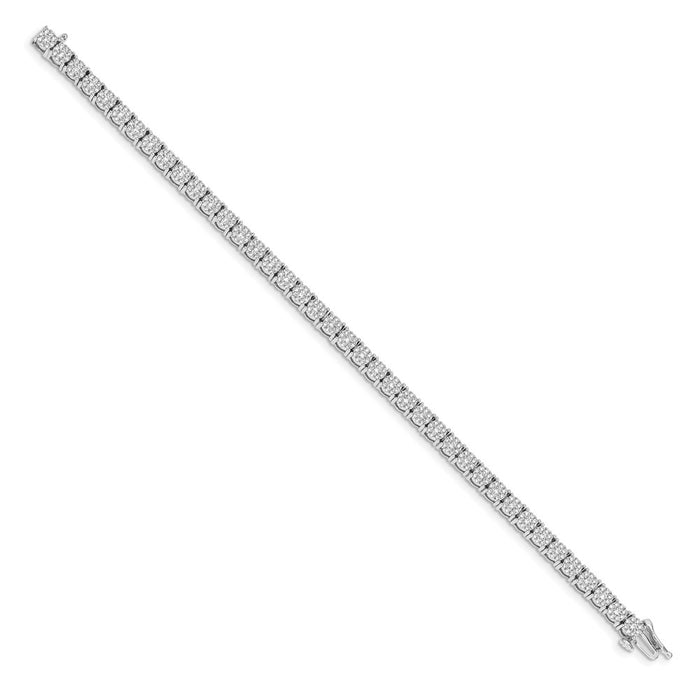 High-Quality 14K White Gold Diamond Cluster Bracelet - Stylish Luxury Accessory-2