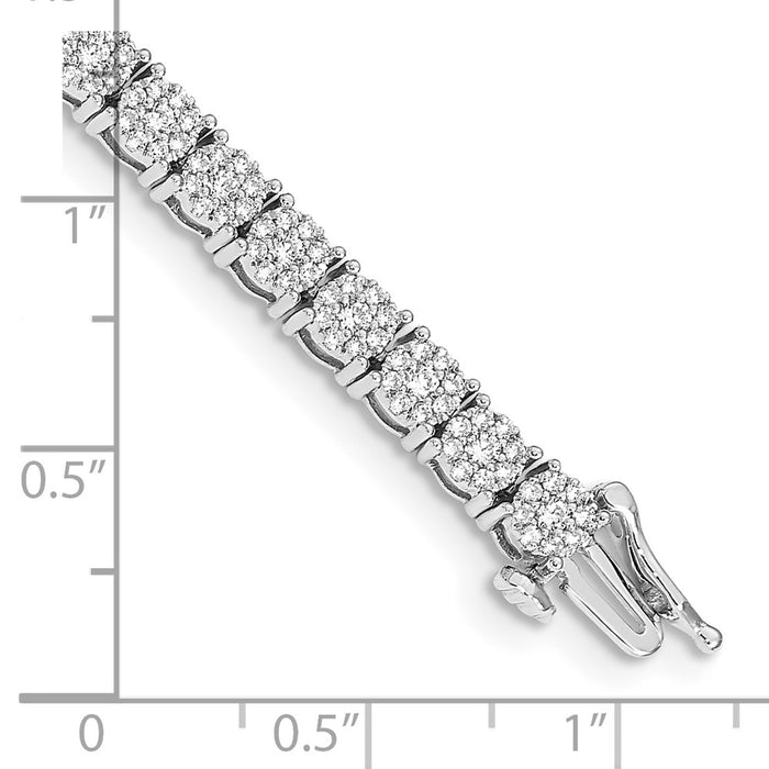High-Quality 14K White Gold Diamond Cluster Bracelet - Stylish Luxury Accessory-3