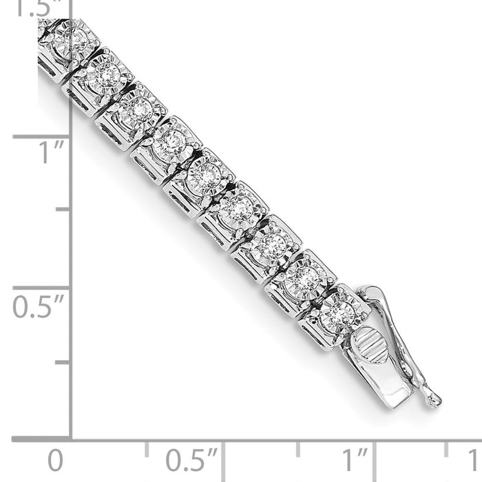 Shop Stylish 14K White Gold Diamond Tennis Bracelet - 7.5", 1 Carat Luxury-3