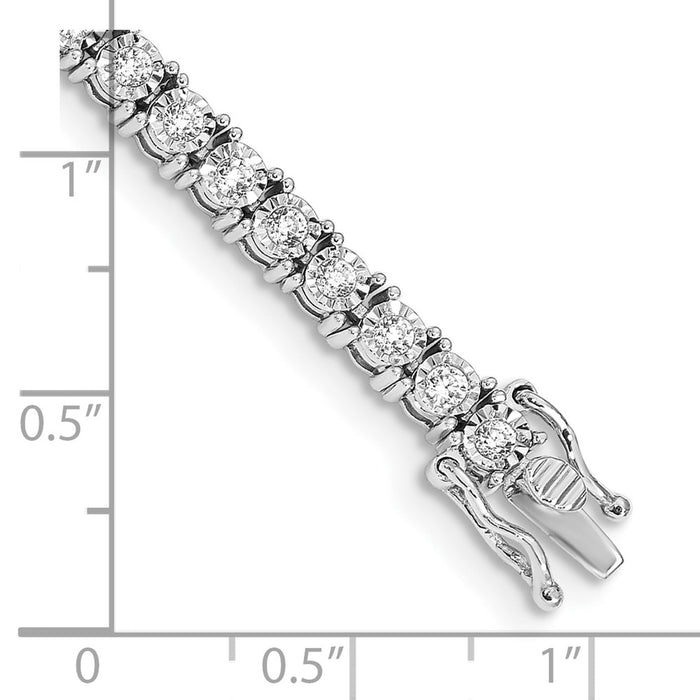 Buy Stylish 14K White Gold Diamond Bracelet, 7 inches, Illusion Setting, Affordable Price-3