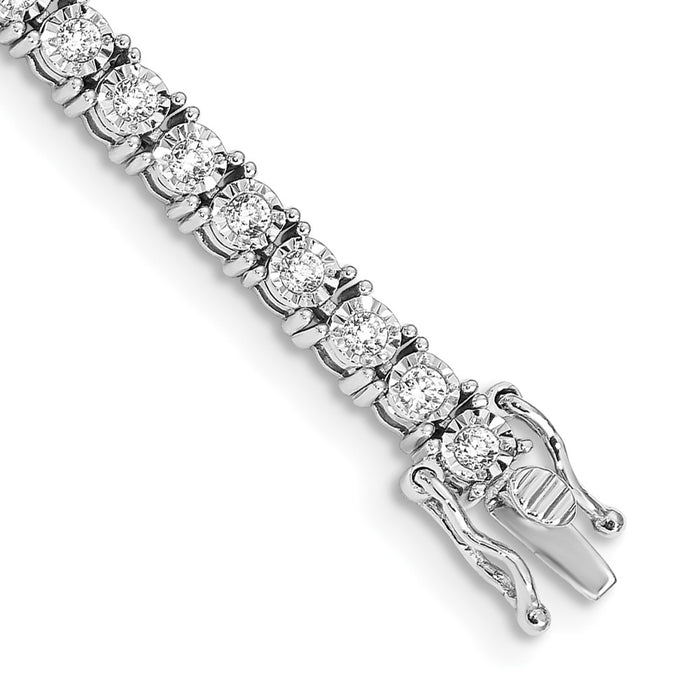 Buy Stylish 14K White Gold Diamond Bracelet, 7 inches, Illusion Setting, Affordable Price-1