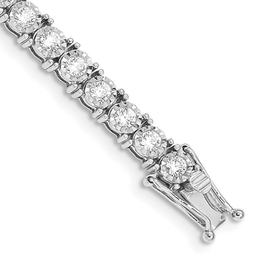 High-Quality 14K White Gold Diamond Bracelet | Stylish Illusion Setting