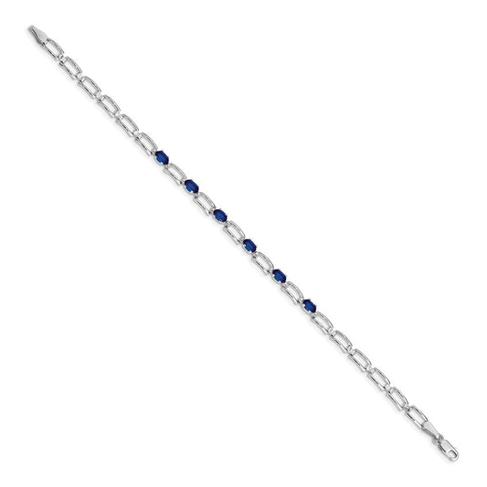 Buy Stylish 14K White Gold Sapphire Bracelet - 7.5" Elegance & Value