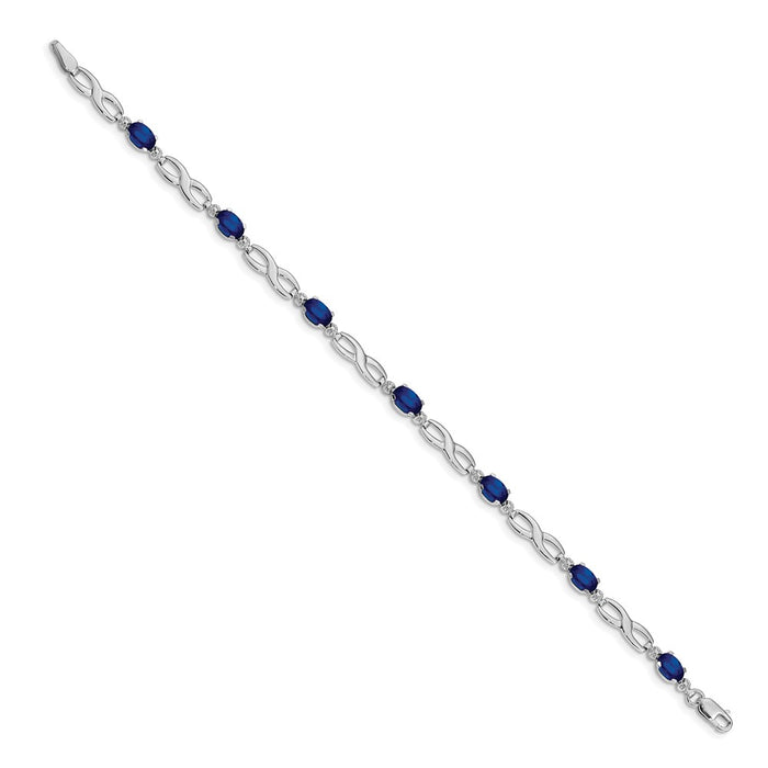 Shop Exclusive 14K White Gold Infinity Bracelet with Diamonds & Sapphires-2