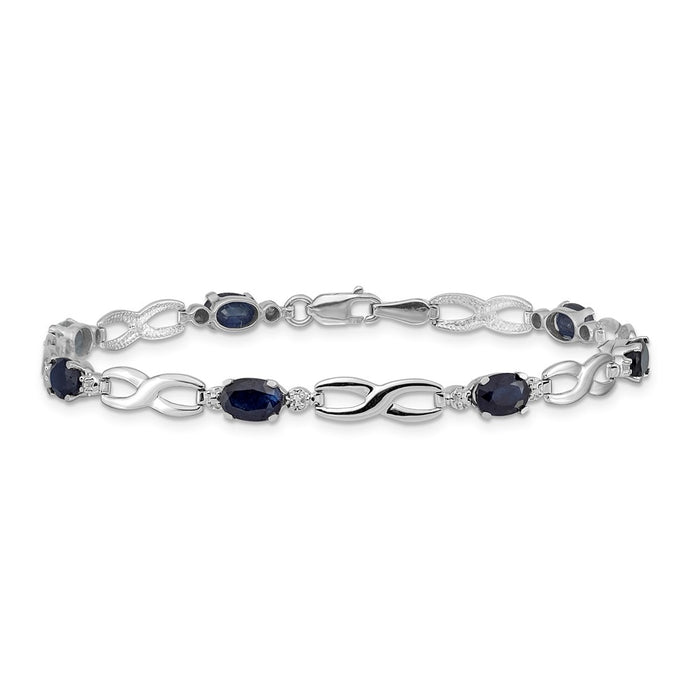 Shop Exclusive 14K White Gold Infinity Bracelet with Diamonds & Sapphires-3