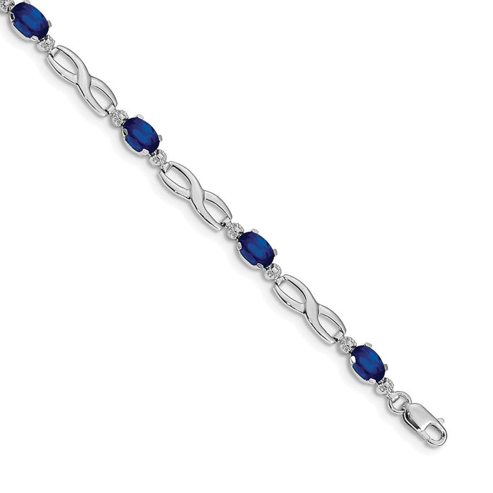 Shop Exclusive 14K White Gold Infinity Bracelet with Diamonds & Sapphires-1