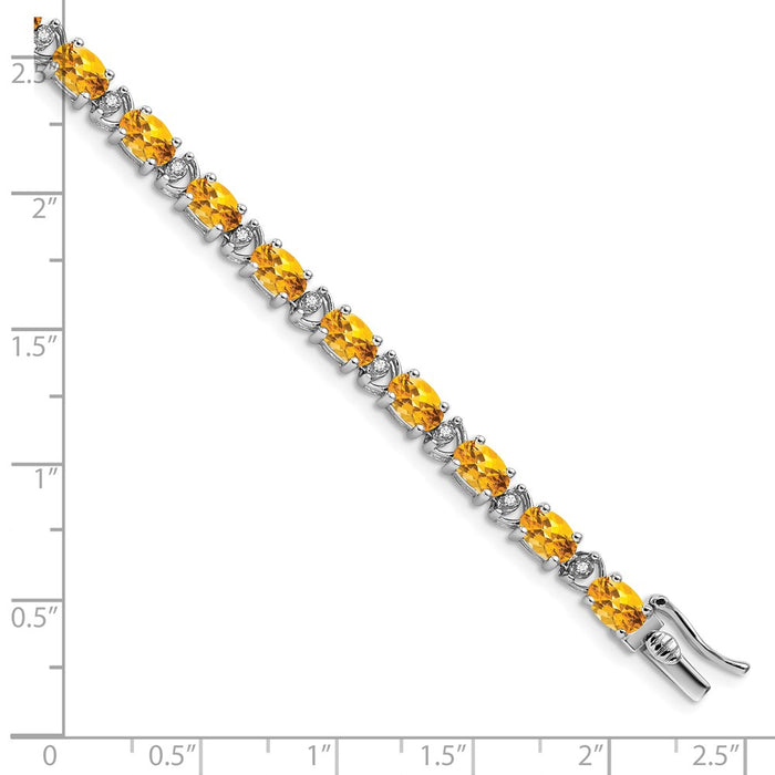 Shop Exclusive 14K White Gold Oval Citrine & Diamond Bracelet - Stylish Value-4