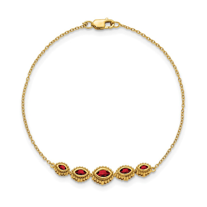 Shop 14K Gold Marquise Garnet Bracelet - Stylish Design, Affordable Luxury-2