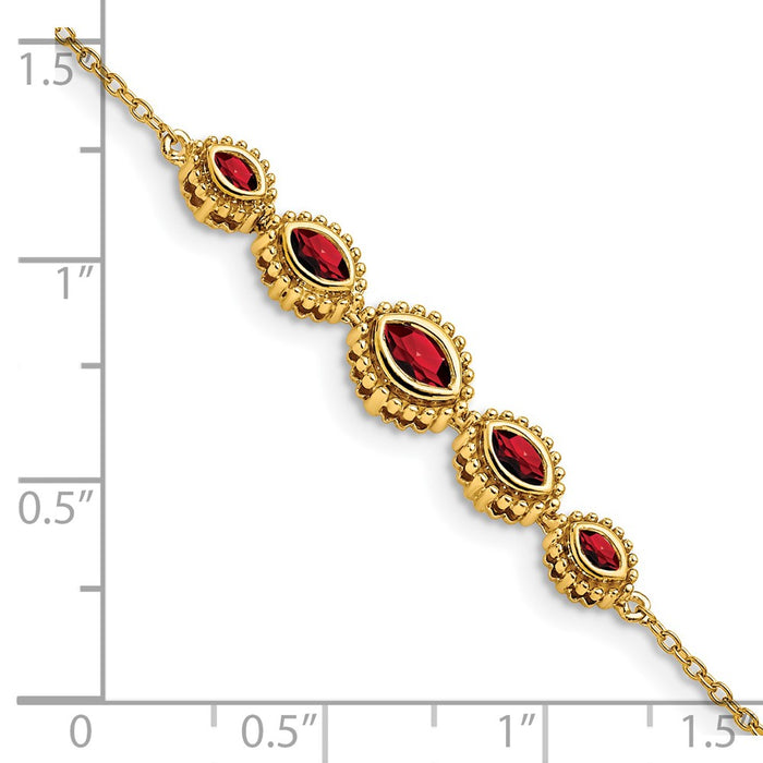 Shop 14K Gold Marquise Garnet Bracelet - Stylish Design, Affordable Luxury-4