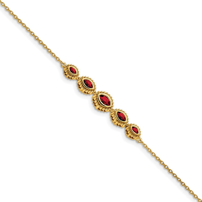 Shop 14K Gold Marquise Garnet Bracelet - Stylish Design, Affordable Luxury-1