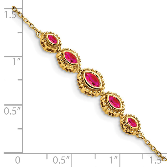 Shop Exclusive 14K Gold Marquise Ruby Bracelet - Stylish & Affordable Luxury-5