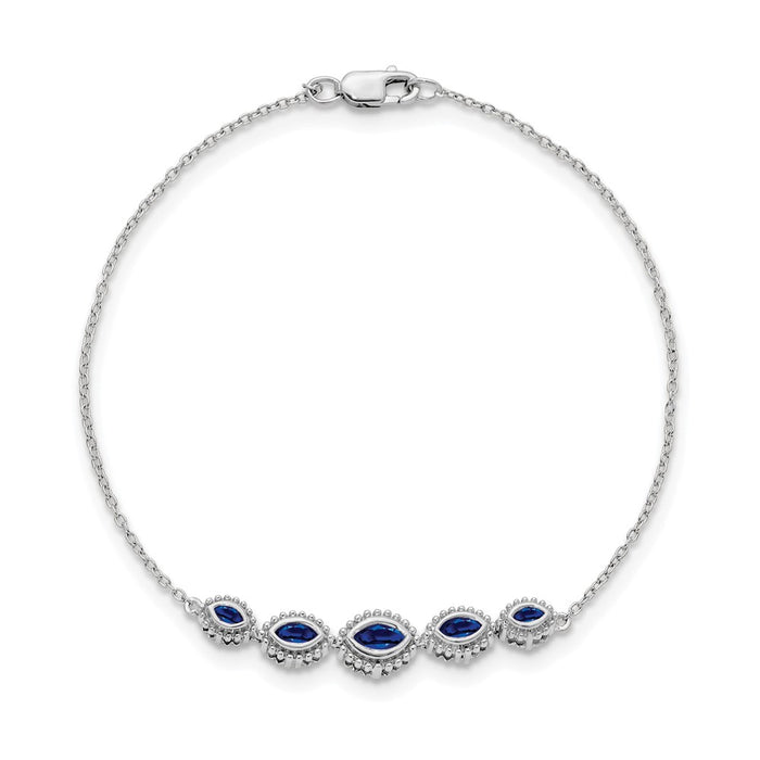 Shop Designer 14K White Gold Marquise-Cut Sapphire Bracelet - Stylish Value-2