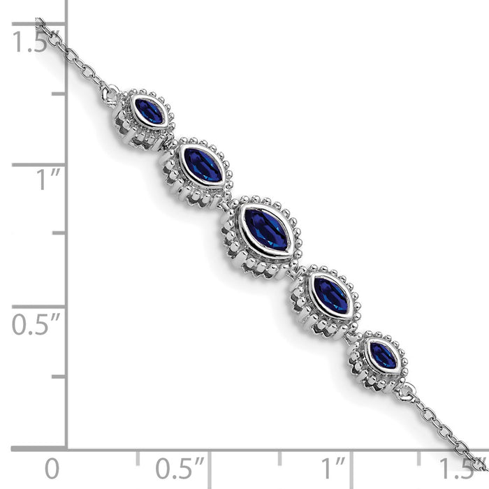 Shop Designer 14K White Gold Marquise-Cut Sapphire Bracelet - Stylish Value-5
