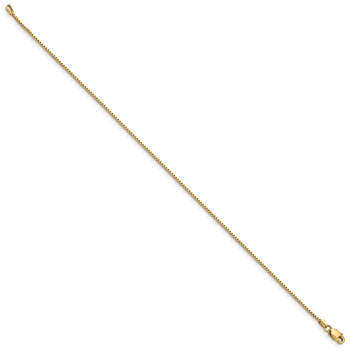 High-Quality 14K Gold 9-Inch .95mm Box Chain Anklet - Stylish & Affordable!-2