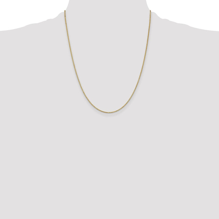 Shop 14K Gold 22-Inch 1.1mm Box Chain - Stylish Luxury with Lobster Clasp-4