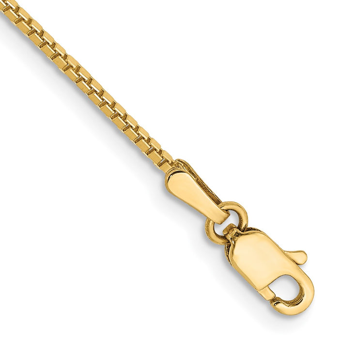 Shop Stylish 14K Gold 9-Inch 1.1mm Box Chain Anklet - Luxury Lobster Clasp-1